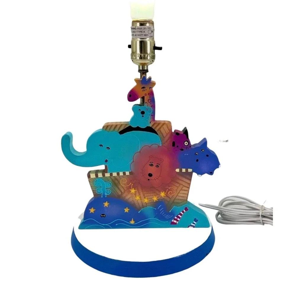 Kids Line Noah's Ark Table Lamp Nursery Wood 15